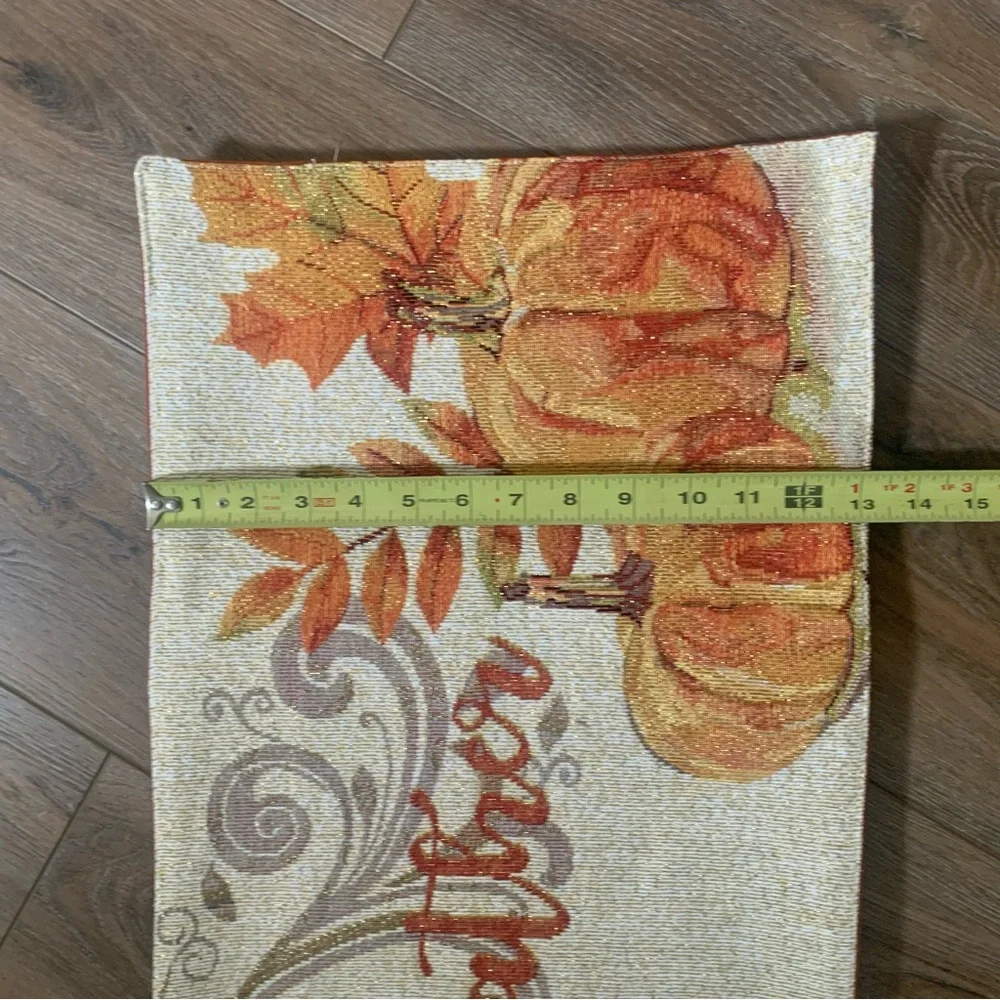 4 Fall Thanksgiving Harvest Placemats - Orange  Leaves with gold fleck